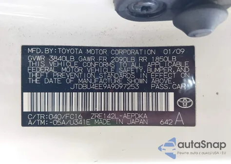 2010 Toyota Corolla Le from USA, damaged, VIN JTDBU4EE9A9097253